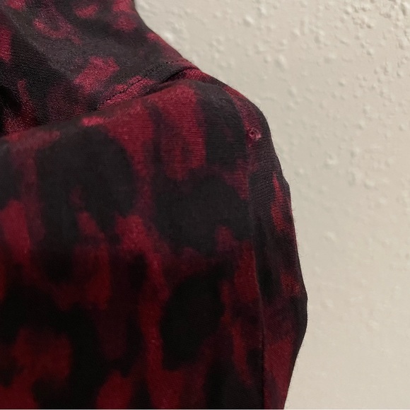 Yigal x Aqua Cold Shoulder Red and Black Floral Lace blouse Top - Picture 9 of 15